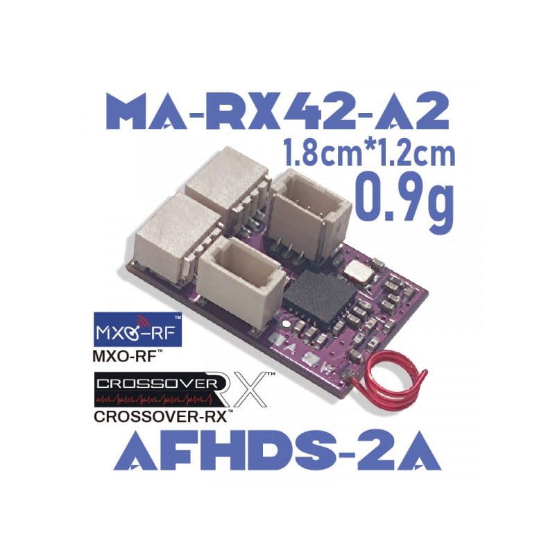 CROSSOVER-RX XR602T-A(AFHDS-2A FLYSKY) SBUS/FPORT/RSSI/Full-RFPower/TELEM/D-ANT MicroFPVRX